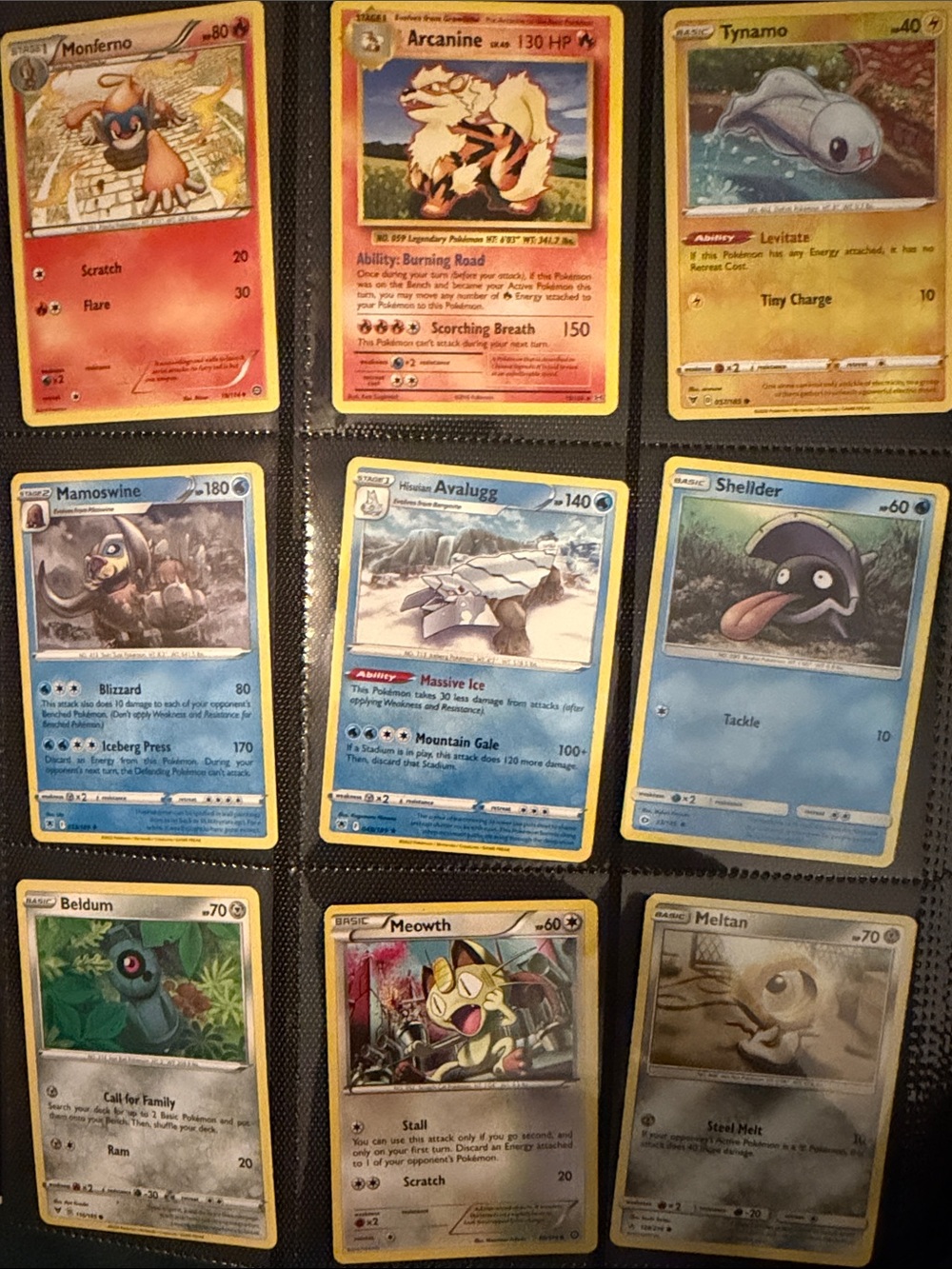 Pokemon Trading Card Lot - Blue, Yellow, Red, White, Brown